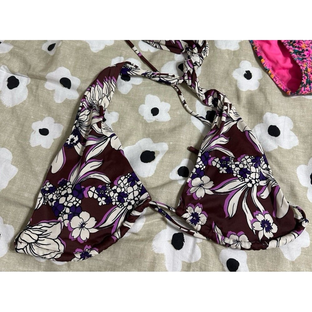 Express brown floral bikini top